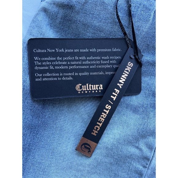 Cultura New York Pants Womens 10 Light Denim Jeans Skinny Mid Rise Super Flex - Picture 4 of 16